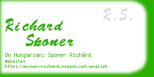 richard sponer business card