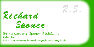 richard sponer business card